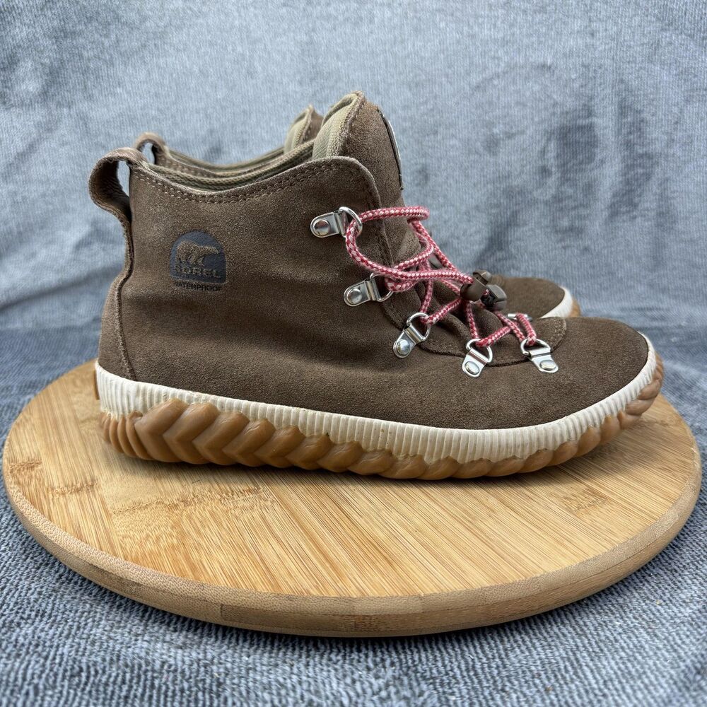 Sorel Boots Mens Size 6 Brown Suede Waterproof Rain Lace Up Boots NY3922-206